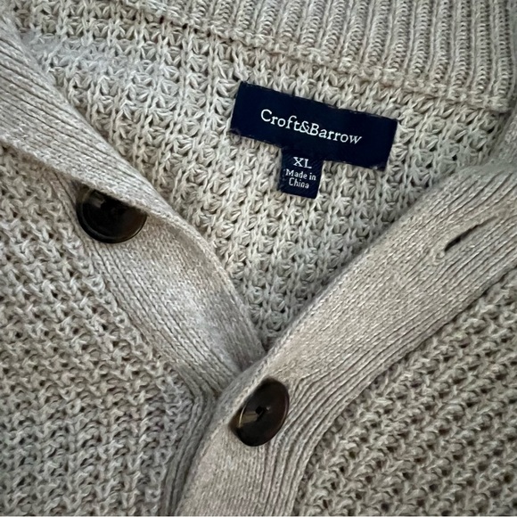 Croft & Barrow Cream Oatmeal Knit Sweater - Picture 4 of 5